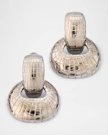 Oscar de la Renta Mosaic Textured Pendant Earrings