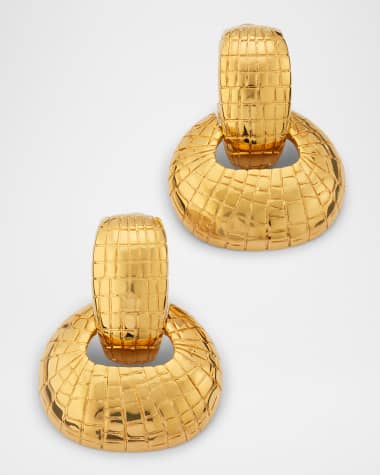 Oscar de la Renta Mosaic Textured Pendant Earrings