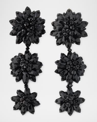 Oscar de la Renta Triple Drop Flower Earrings