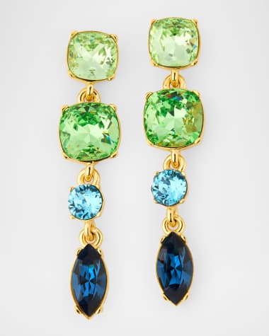 Oscar de la Renta Crystal Four Drop Earrings