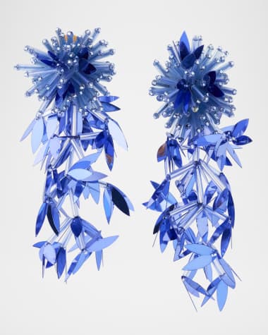 Oscar de la Renta Leaf Tassel Dangle Earrings