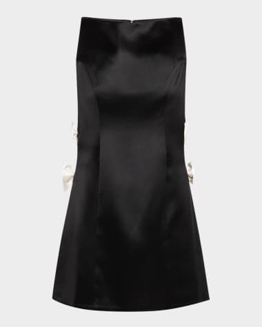 Retrofete Nadine Satin Bow Mini Dress