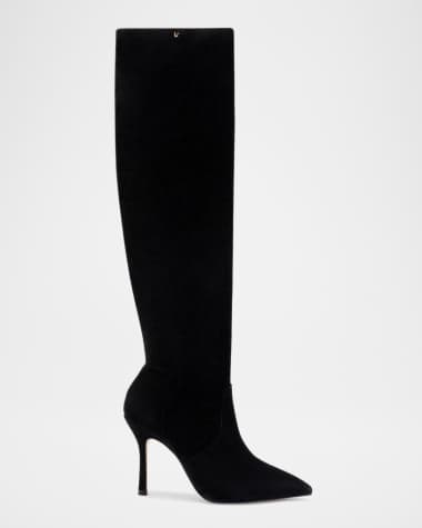 Larroude Kate Suede Stiletto Knee Boots
