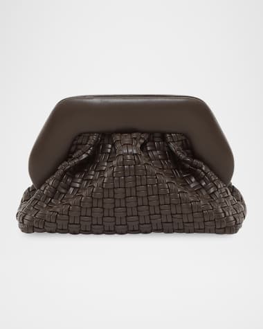 THEMOIRE Tia Micro Woven Vegan Fabric Clutch Bag