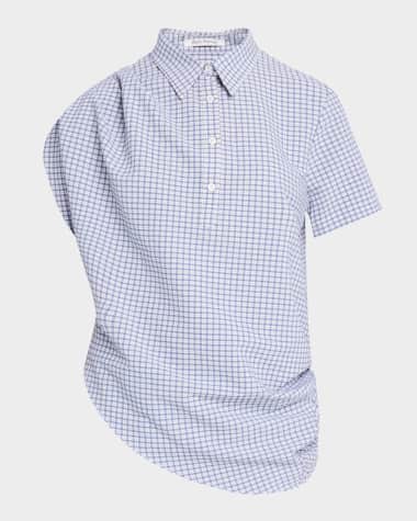 Wynn Hamlyn Ruby Draped Plaid Shirt