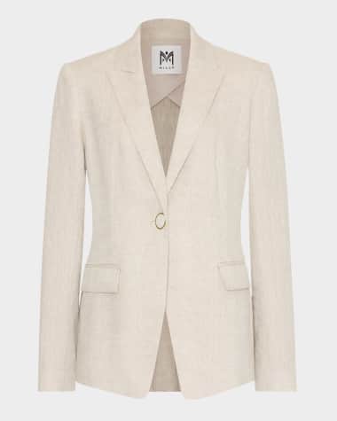 Milly Alexa Single-Button Linen Blend Blazer