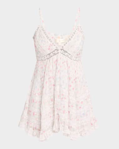 LoveShackFancy Alonna Cotton Floral Mini Dress