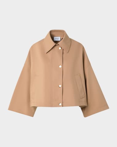 Akris punto Cotton Gabardine Cropped Coat