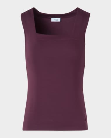 Akris punto Square-Neck Stretch Jersey Top