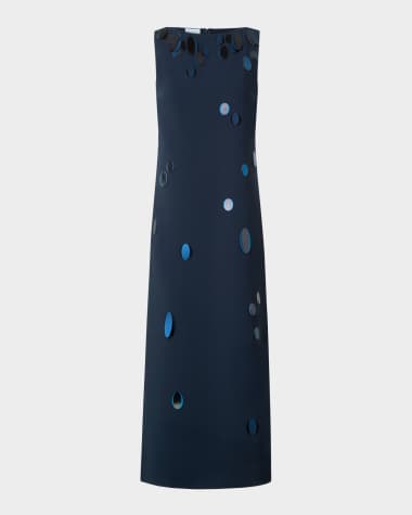Akris punto Sequin Dot Heavy Crepe Midi Dress