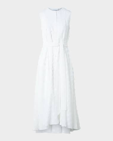 Akris punto Dot Applique Techno Georgette Midi Dress
