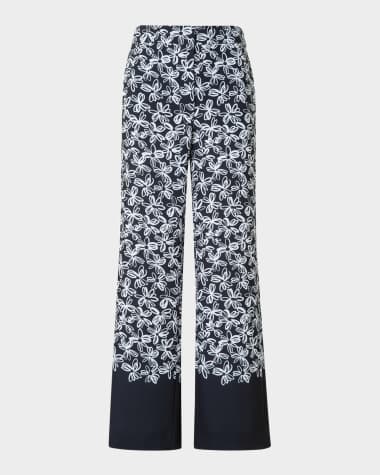 Akris punto Marla Cropped Floral-Print Techno Crepe Pants