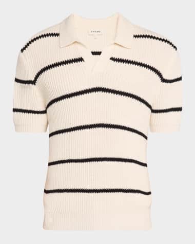FRAME Men's Striped Polo Sweater
