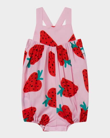 Stella McCartney Kids Girl's Strappy Strawberry-Print Bodysuit, Size 3M-18M