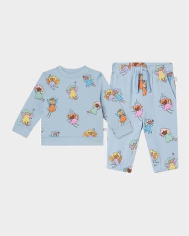 Stella McCartney Kids Girl's Fairies Cotton Tracksuit, Size 12M-36M