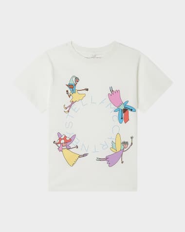 Stella McCartney Kids Girl's Fairies Logo Disc Printed T-Shirt, Size 4-10