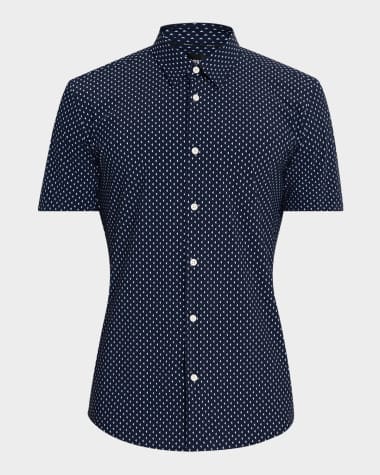 BOSS Men's Roan Performance Stretch Short-Sleeve Shirt