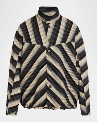Homme Plisse Issey Miyake Men's Pleated Stripe Jacket