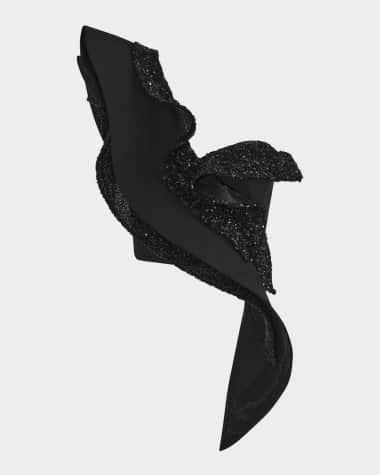 Maticevski Bamboo Sequined Ruffle One-Shoulder Bustier Top