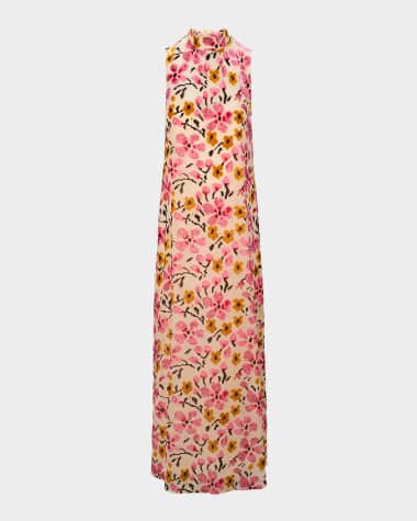 STAUD Blossom Floral Tapestry Albee Dress