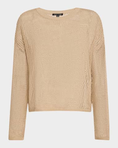 Eileen Fisher Open-Knit Crewneck Sweater