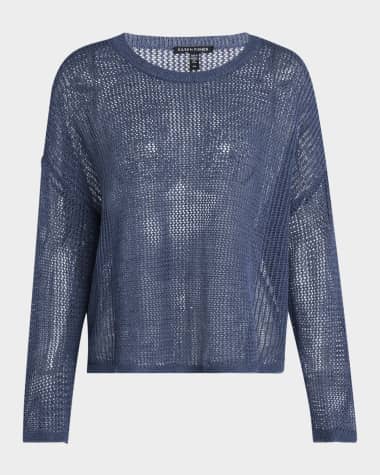 Eileen Fisher Open-Knit Crewneck Sweater