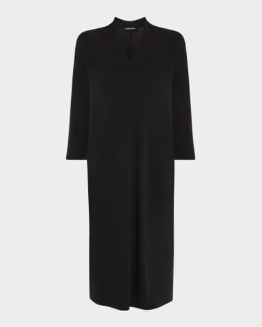 Eileen Fisher 3/4-Sleeve Stretch Jersey Shift Dress
