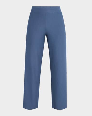 Eileen Fisher Petite Straight-Leg Washable Crepe Crop Pants