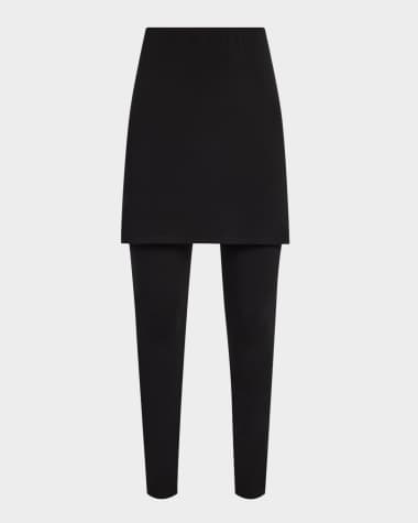 Eileen Fisher Petite Cropped Stretch Jersey Skirted Leggings