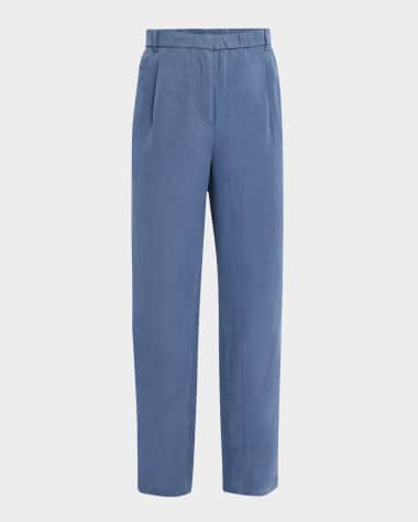 Eileen Fisher Petite Straight-Leg Twill Pants