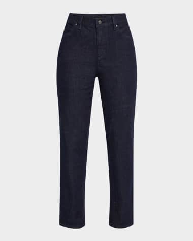 Eileen Fisher Petite Cropped Straight-Leg Stretch Denim Pants