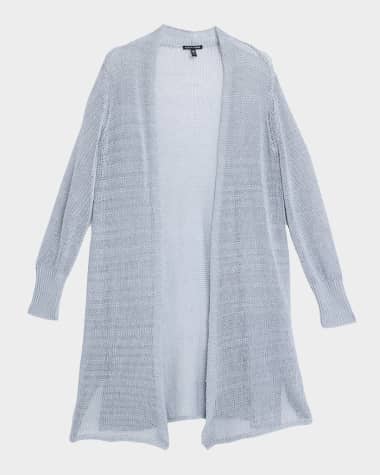 Eileen Fisher Petite Knit Open-Front Long Cardigan