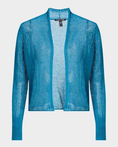 Eileen Fisher Petite Knit Organic Linen-Cotton Cardigan