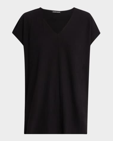 Eileen Fisher Crinkled Organic Cotton Jersey Tunic