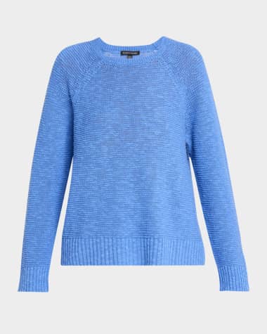 Eileen Fisher Crewneck Raglan-Sleeve Sweater