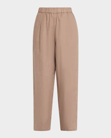Eileen Fisher Cropped Organic Linen Lantern Pants