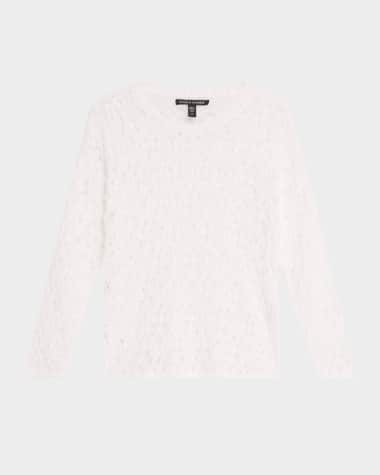 Eileen Fisher Crewneck Open-Knit Organic Cotton Sweater
