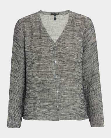 Eileen Fisher Gauzy Organic Linen-Blend Shirt