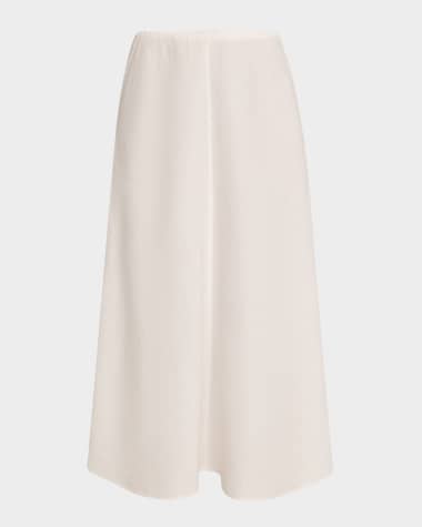 Eileen Fisher A-Line Organic Linen Midi Skirt