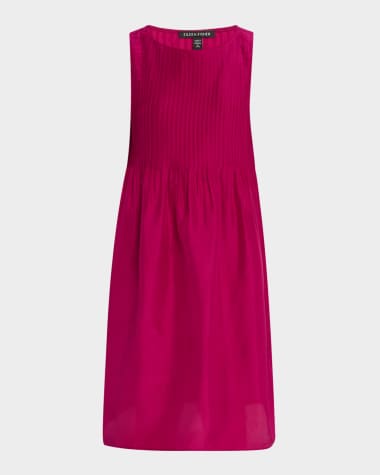 Eileen Fisher Sleeveless Pintuck Silk Midi Dress