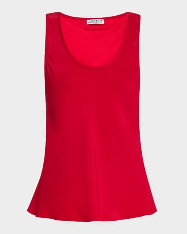 ARGENT Scoop-Neck Silk Charmeuse Tank