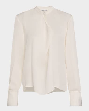ARGENT Cutout Silk Double Georgette Blouse