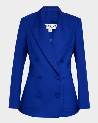 ARGENT Chelsea Double-Breasted Seasonless Wool Blazer