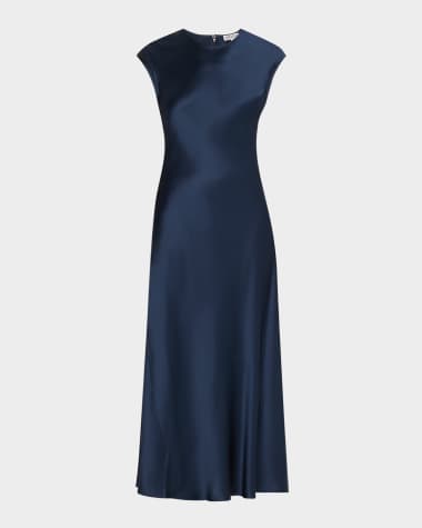 ARGENT Cap-Sleeve Silk Charmeuse Maxi Dress