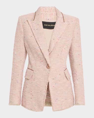 Kobi Halperin Fiorellie Chain-Trim Tweed Jacket