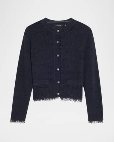 Kobi Halperin Taza Pointelle-Knit Fringed Sweater