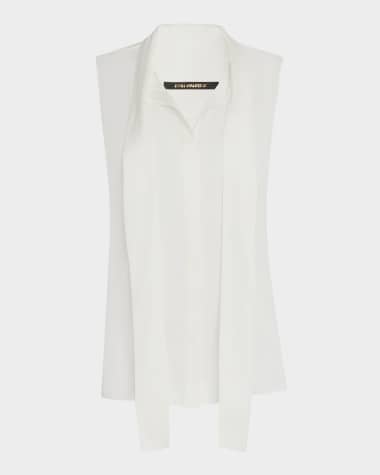 Kobi Halperin Ives Sleeveless Tie-Neck Blouse
