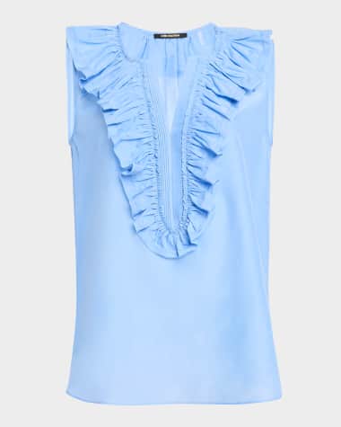 Kobi Halperin Florence Sleeveless Ruffle Blouse