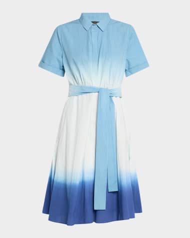 Kobi Halperin Jana Ombre Tie-Waist Shirtdress