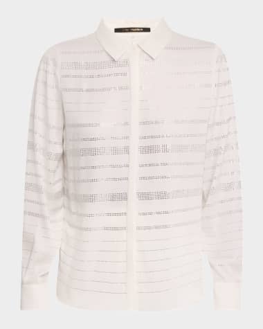 Kobi Halperin Korry Rhinestone Striped Blouse